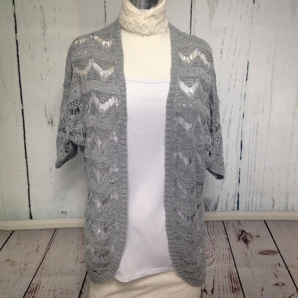 Pink Republic Sweaters - Gray Open Weave Cardigan Sweater Sz. S